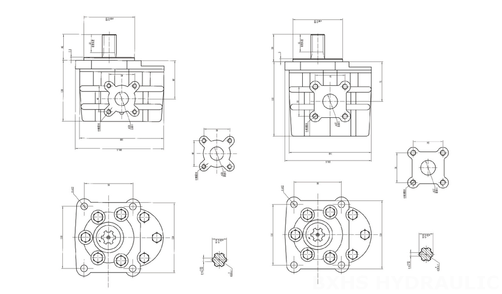 NSH-10 10 см³/об Гидравлический шестерёнчатый насос drawing image