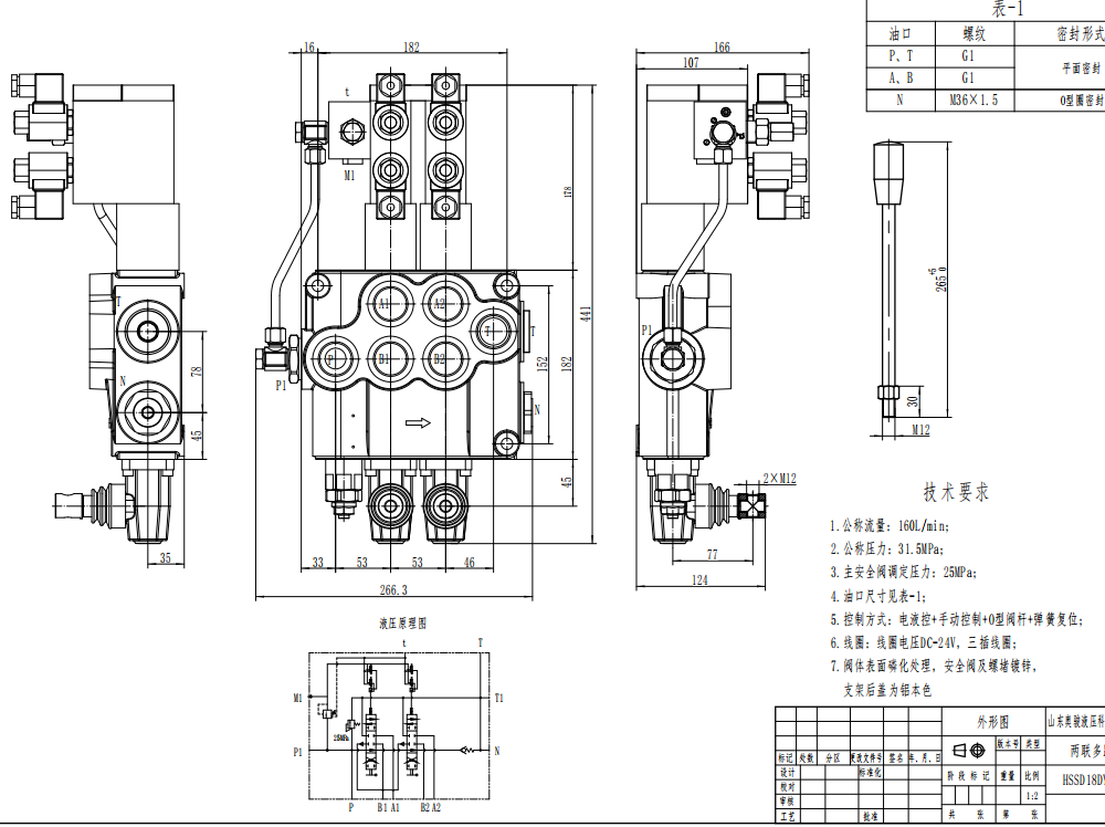 SD18 Электрический 2 катушки Моноблочный направляющий клапан drawing image