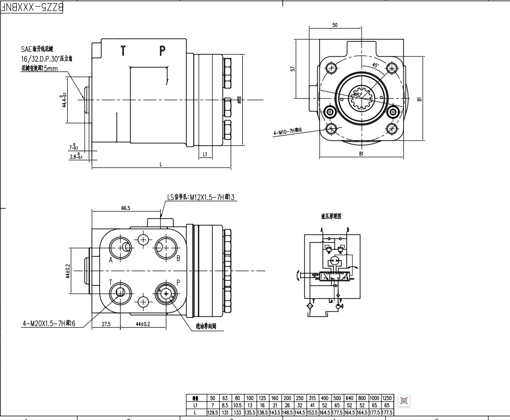 TLF-E1000 1000 мл/об 75 л/мин Рулевой блок drawing image