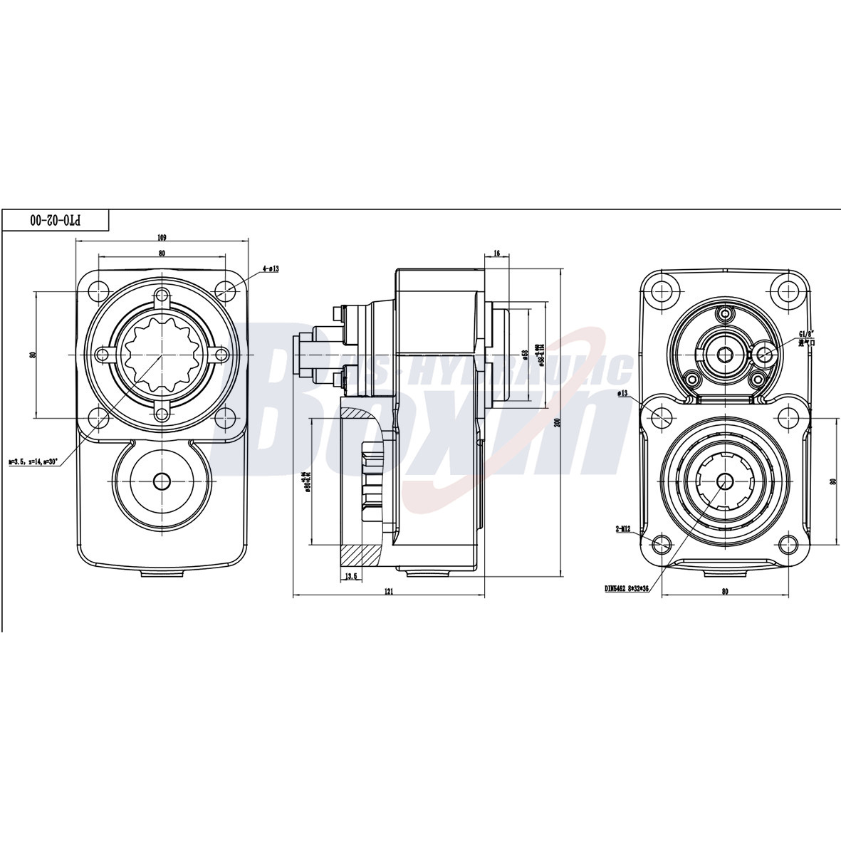 Bulk Supply PTO-03 284Nm Power Take Off from Leading Producer drawing image