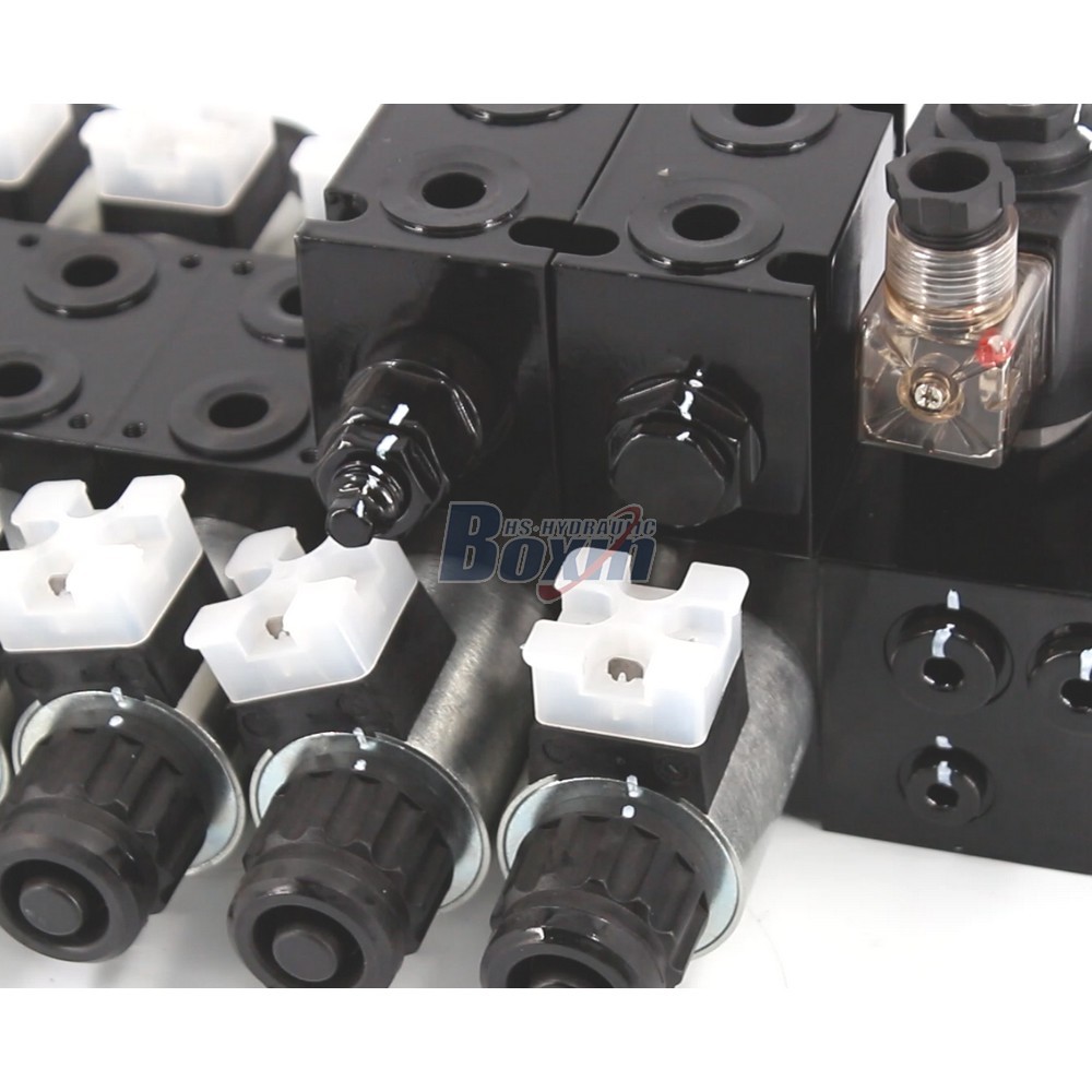DCV56-H Series Hydraulic 5 Spool Solenoid Sectional Valve Assembly detail image