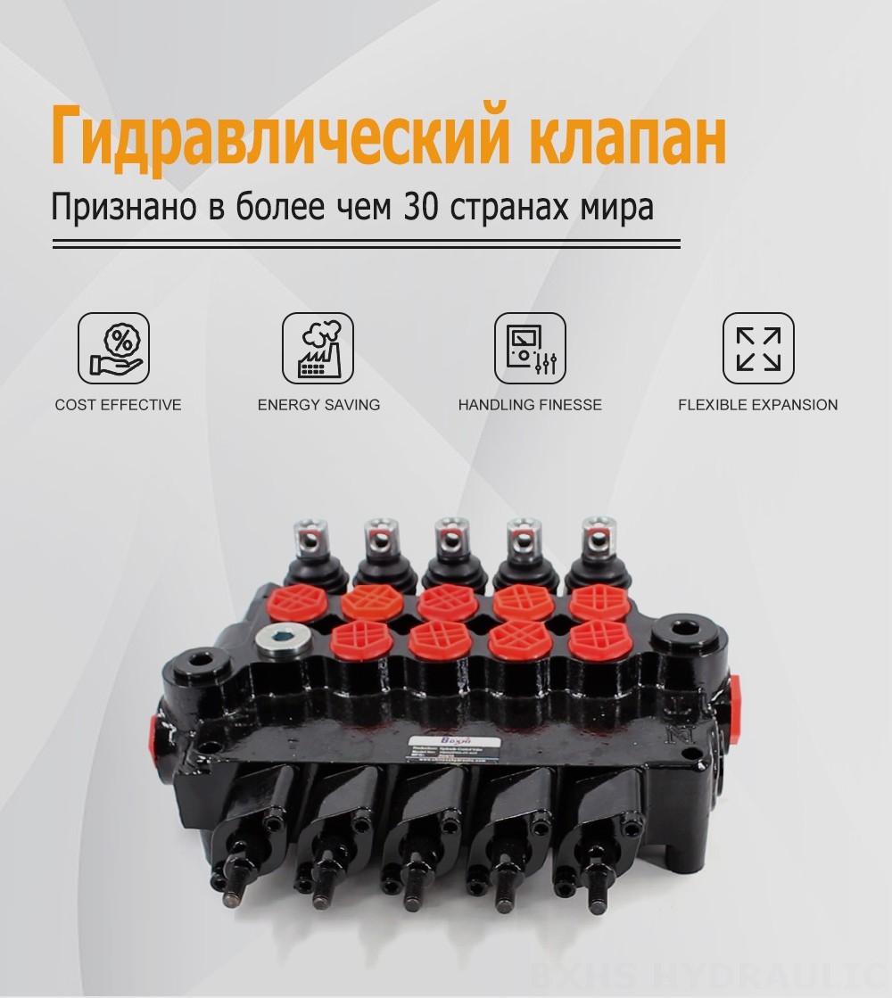 P80AZ Гидравлический и ручной 5 катушек Клапан управления аутригерами