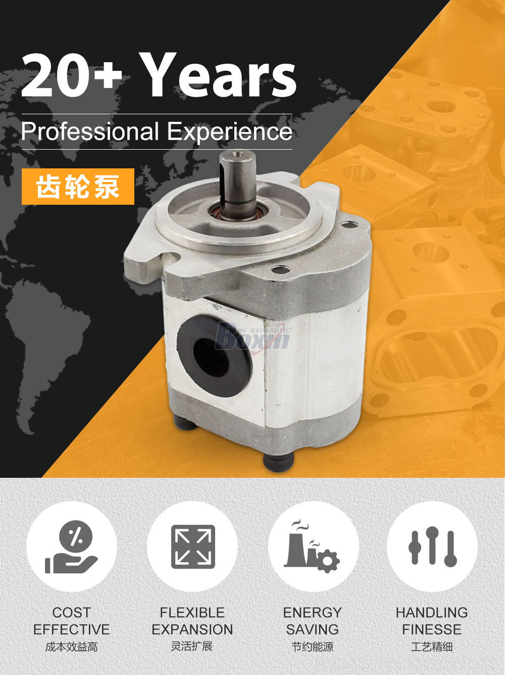 CBHS-FL-314 14 毫升/转 20 MPa (2900 psi) 液压齿轮泵