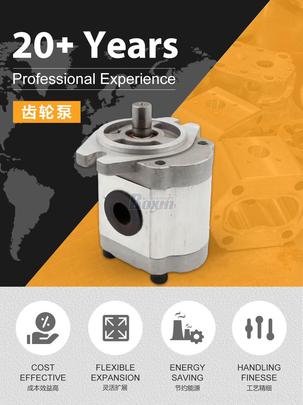 CBHS-FL-316 16 毫升/转 20 MPa (2900 psi) 液压齿轮泵
