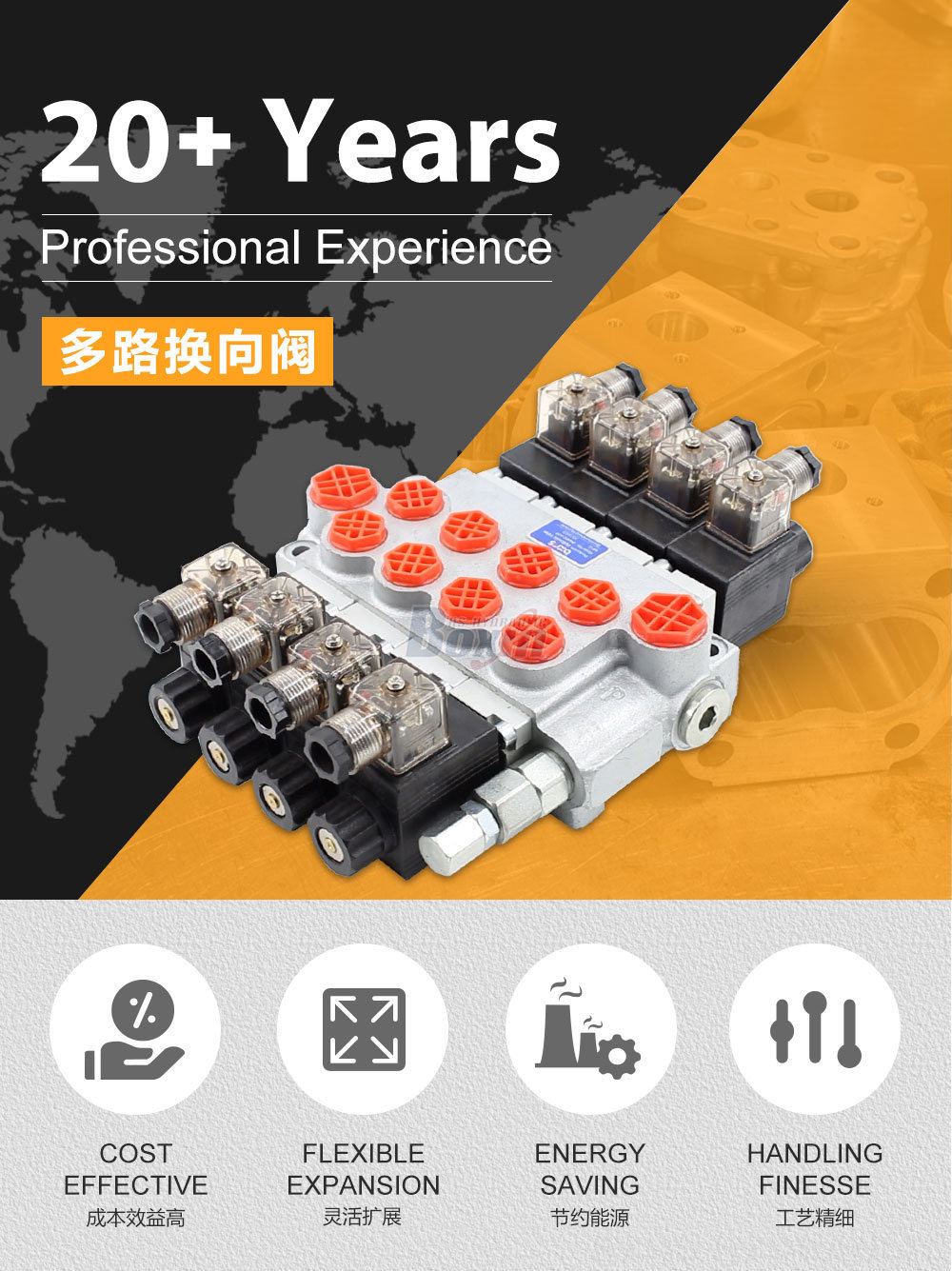 P40-DKL 电磁 4 联 整体式换向阀