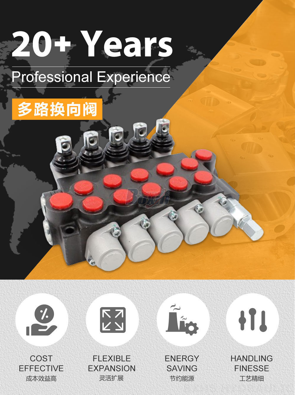 P40-U34-U78 手控 5 联 整体式换向阀