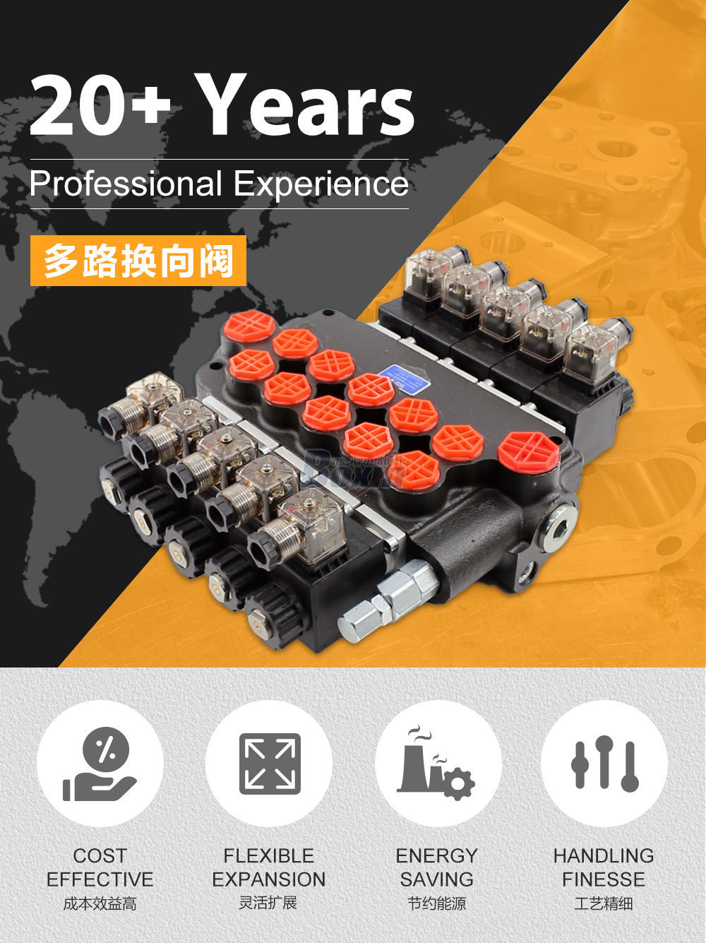 P80 电磁 5 联 整体式换向阀