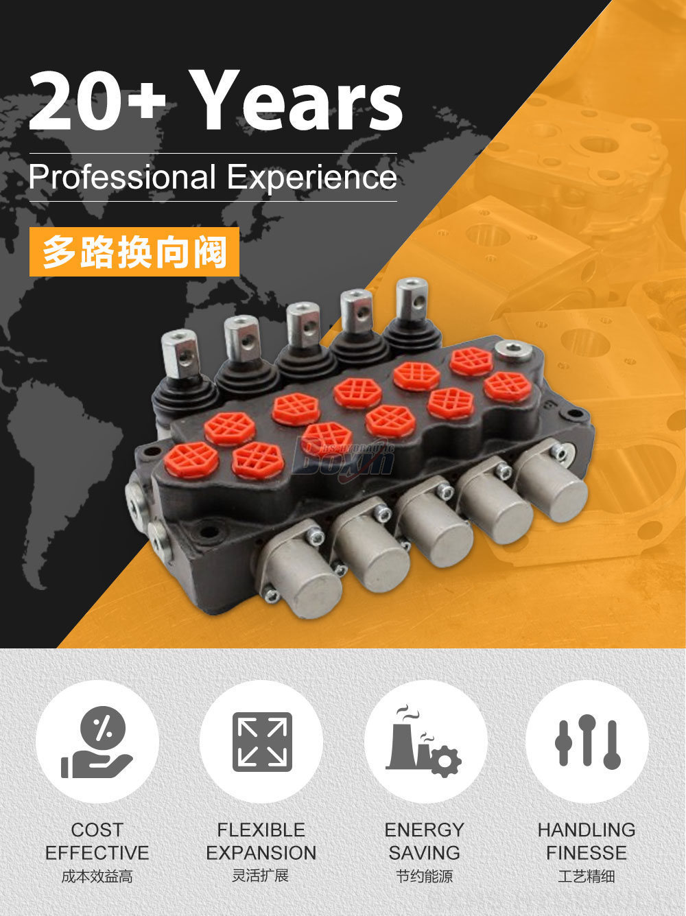 SD5-G38 手控 5 联 整体式换向阀