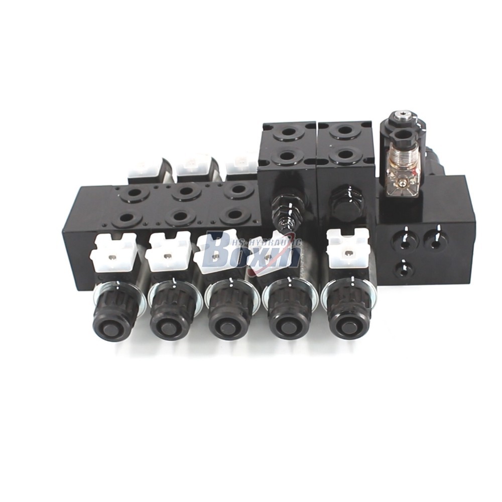 Large Scale Production DCV56-H Solenoid 5 Spool Sectional Control Valves main image