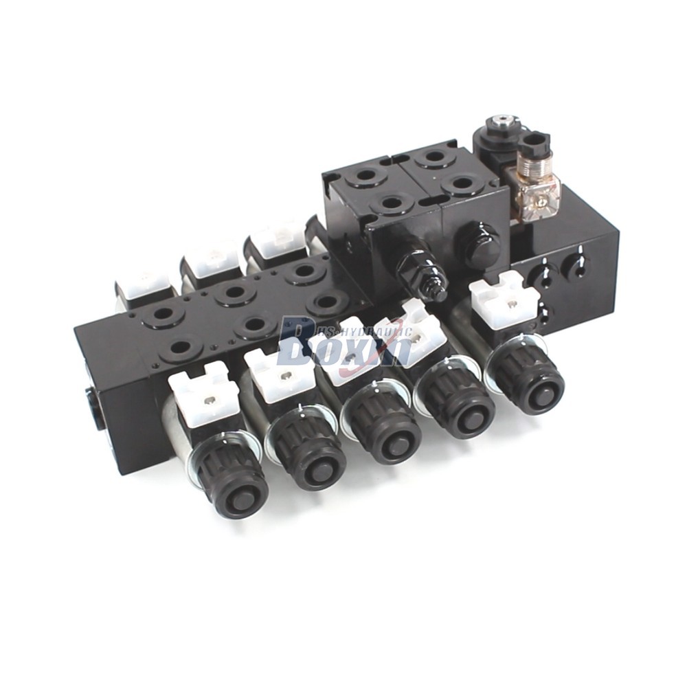 Customizable OEM/ODM DCV56-H Solenoid 5 Spool Sectional Directional Valve Service main image